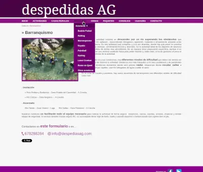 Captura de pantalla de la web despedidasag.com