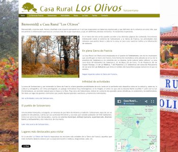 Captura de pantalla de la web casarurallosolivos.es